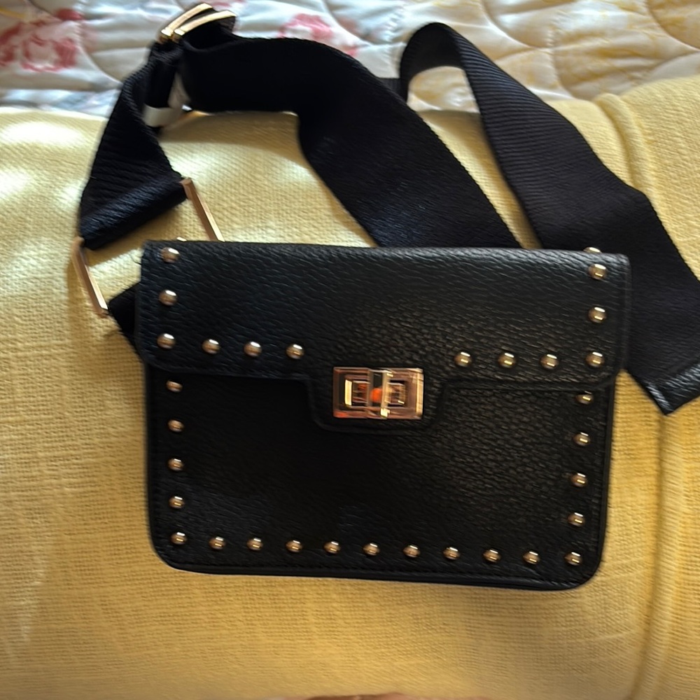 Black Studded Crossbody Bag